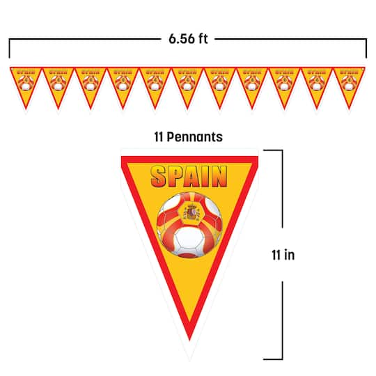 11" x 6.5ft. Spain Soccer Pennant Banner